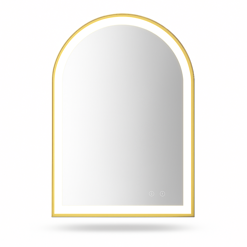 Miroir LED Arche –Éclairage tactile, Anti-Buée & Mémoire