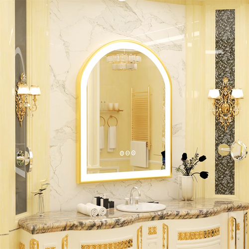 Miroir LED Arche –Éclairage tactile, Anti-Buée & Mémoire