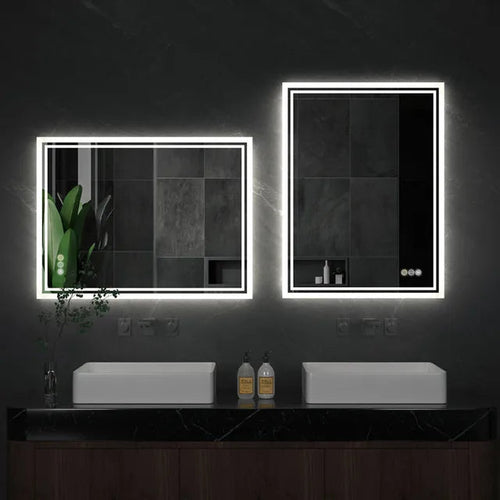 Miroir LED Rectangulaire-Éclairage tactile, Anti-Buée & Mémoire