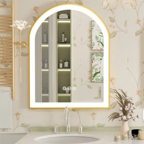 Miroir LED Arche –Éclairage tactile, Anti-Buée & Mémoire